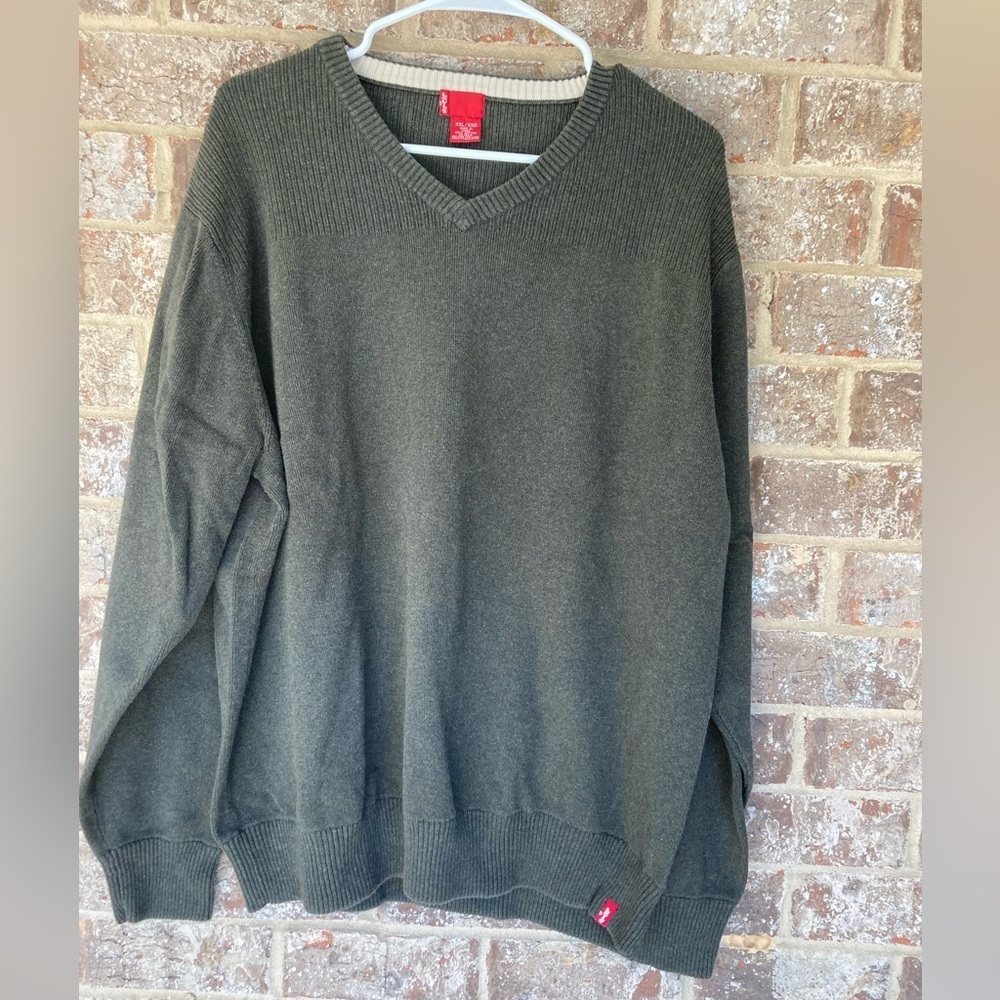 Levi’s Men’s Green V Neck Cotton Sweater XXL